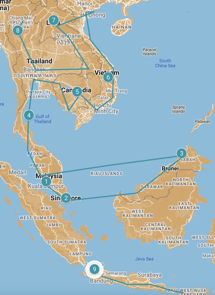 The Ultimate Backpacker Route Through Southeast Asia
